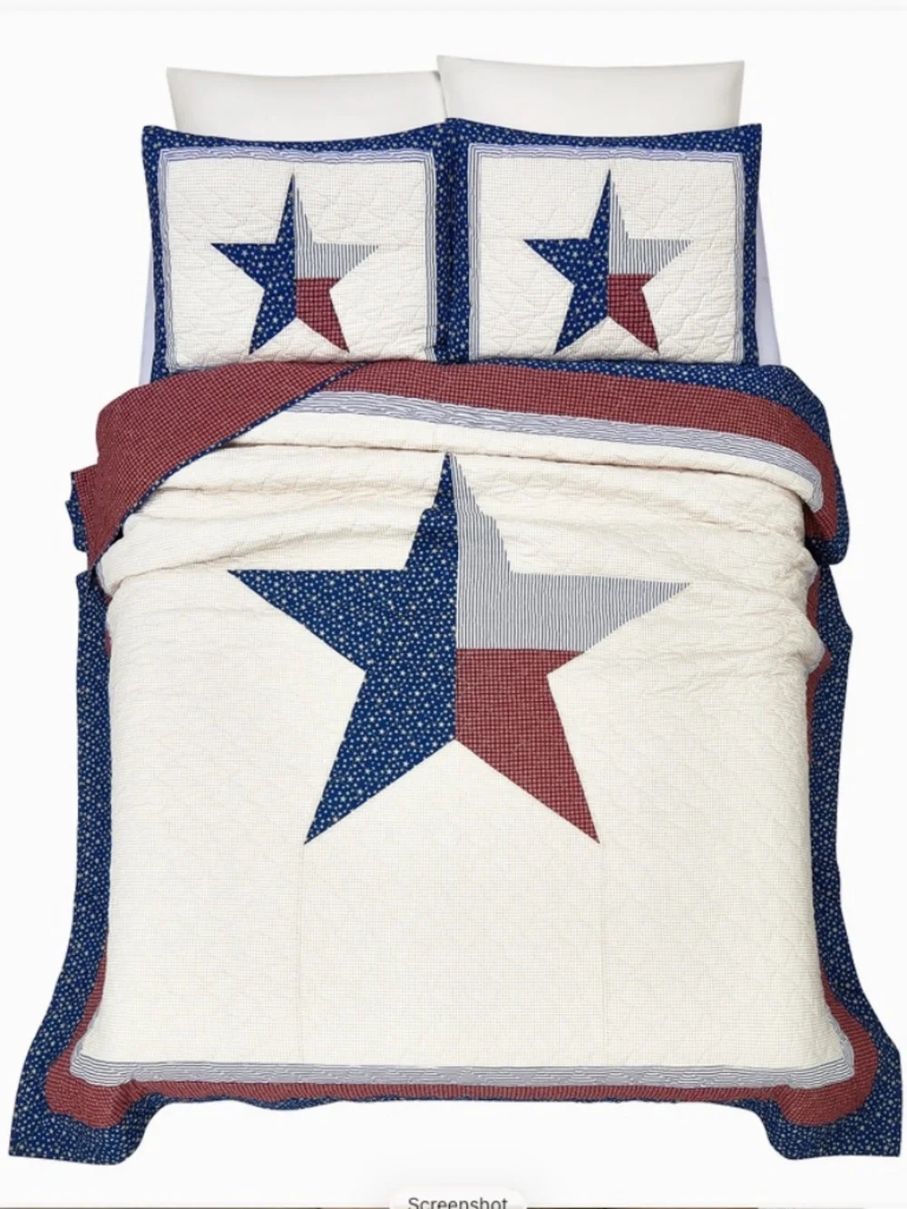 Lone Star Cotton King Quilt Set Texas Americana Bedding